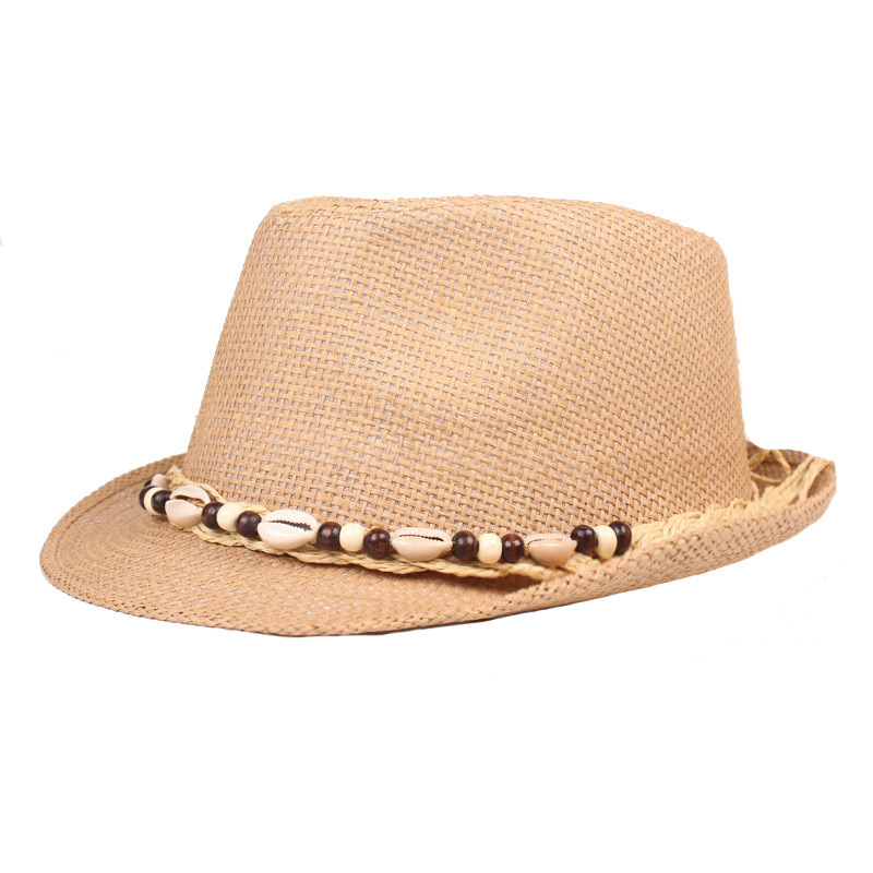 ຄໍາຮ້ອງສະຫມັກ Mens Shell Beach Sun Straw Trilby Hat