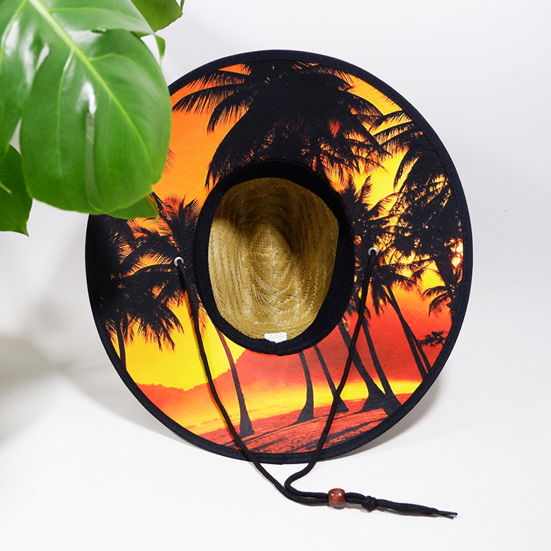 ຫາດຊາຍ Straw Lifeguard Sun Hat