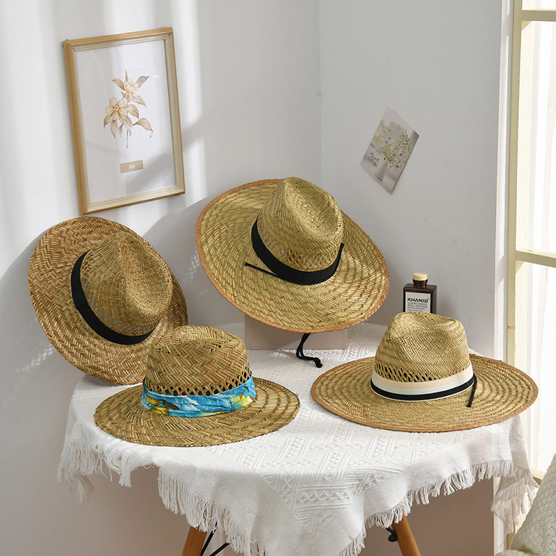 ຫາດຊາຍ Wide Brim ເຟືອງທໍາມະຊາດ Vented Panama Fedora Hat