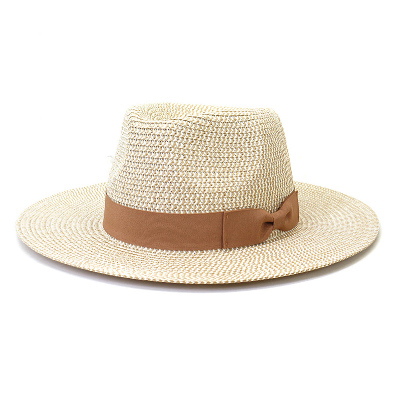 Bowknot Ribbon Straw Braid Fedora Hat ສໍາລັບຜູ້ຊາຍ