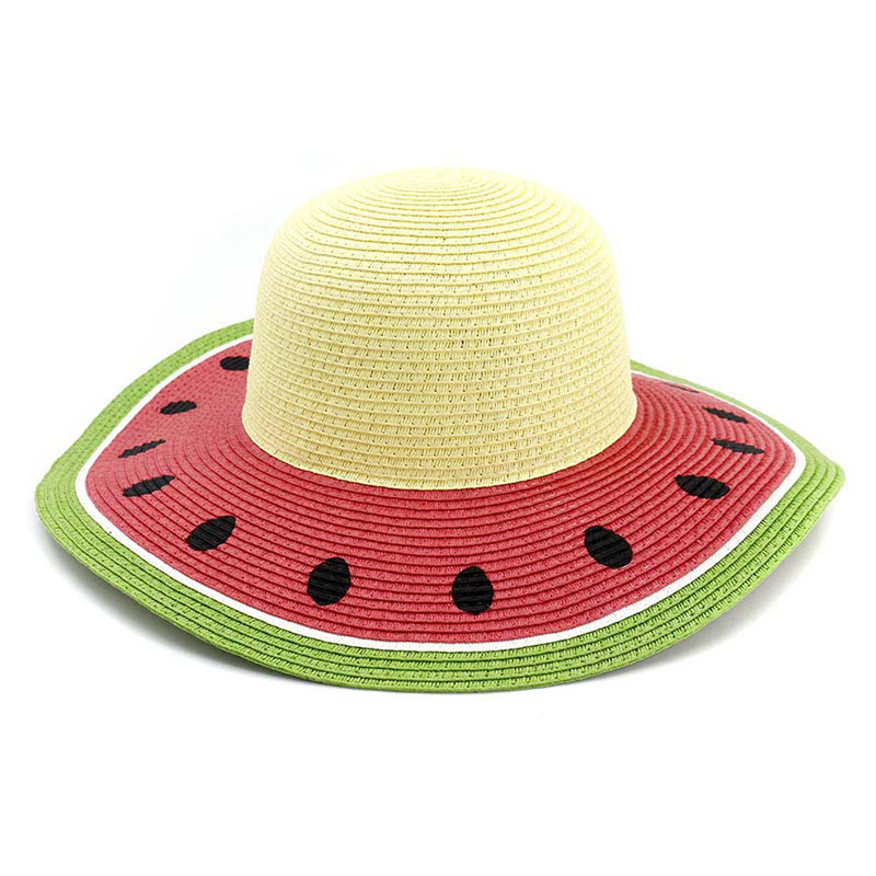 ລາຄາຖືກ Funny Print Watermelon Floppy Sun Hat