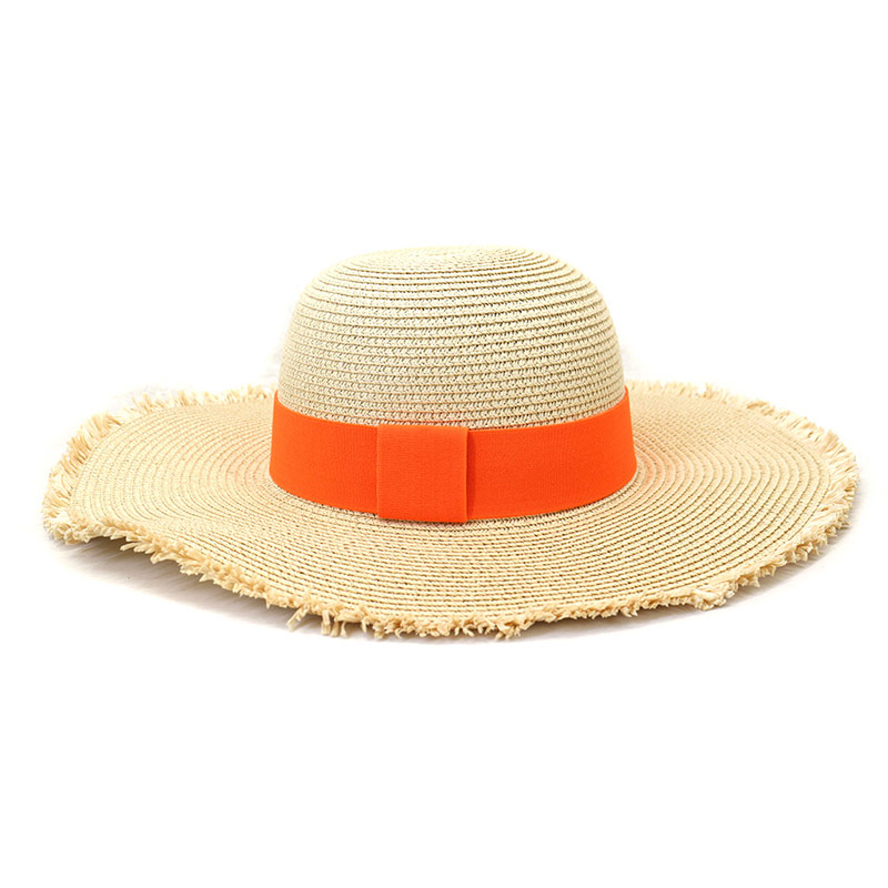 Custom Band Floppy Sun Straw Hats ສໍາລັບແມ່ຍິງ