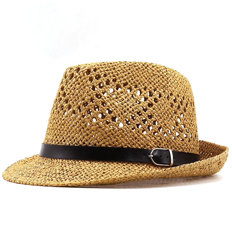 Fashion Beach Outdoor Handwoven Straw Hat Trilby ສໍາລັບຜູ້ຊາຍ