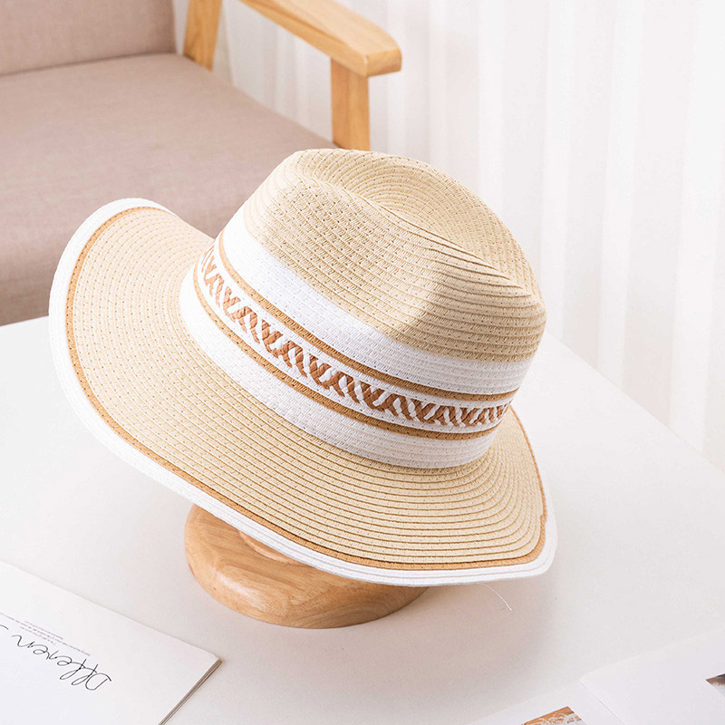 ຫມວກເຟືອງ Summer Stripe ຄຸນນະພາບສູງ Fedora Sun