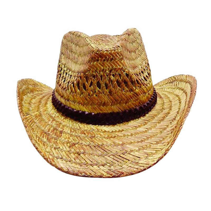 Hollow Straw Mens Hat Cowboy