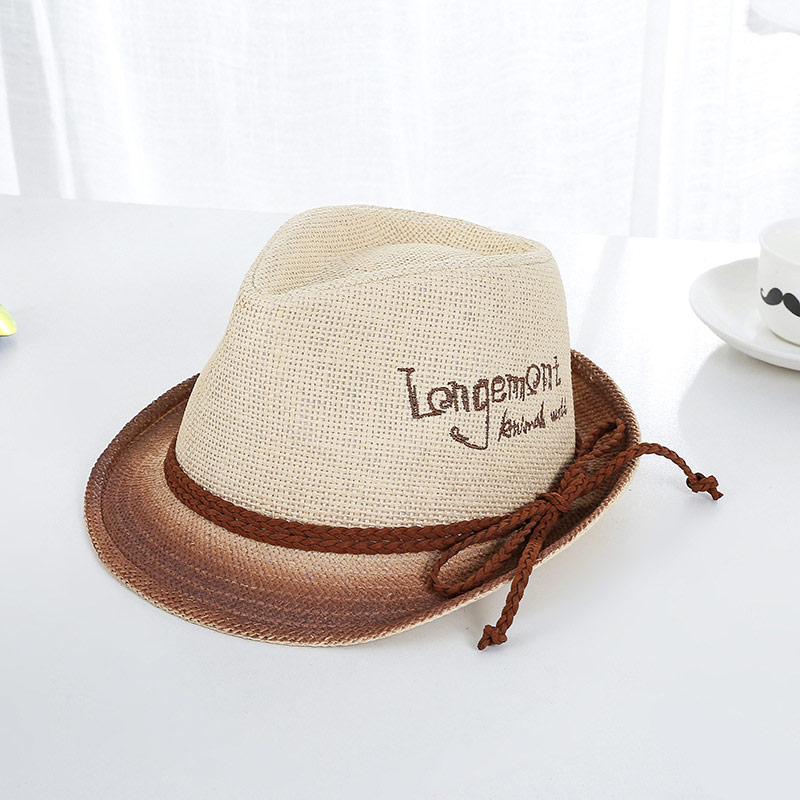 ລ່າສຸດ Design Embroidery Logo Trilby Straw Hat