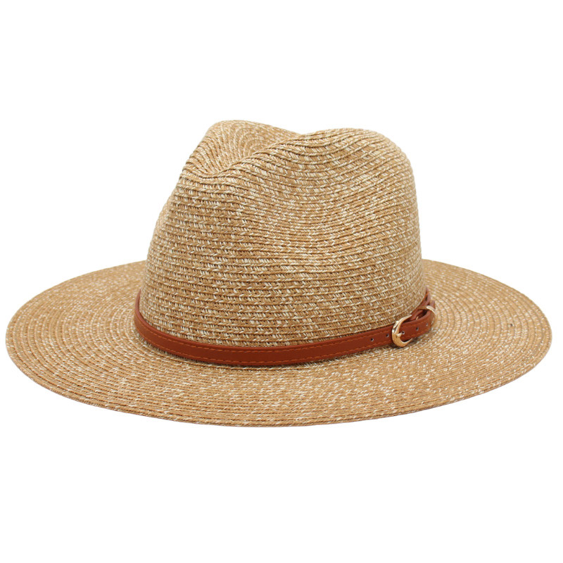 Mix Straw Woven Mens Fedora Beach Hat