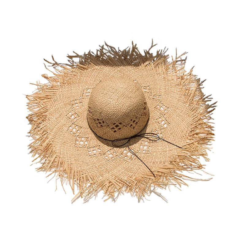 ມາໃຫມ່ Lady Light Weight Raffia Summer Sun Hat