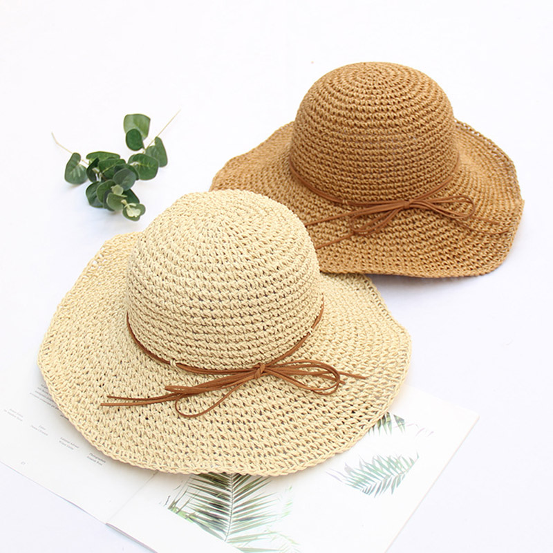 ຫມວກກາງແຈ້ງ Crochet Knitted Floppy Sun Hat ສໍາລັບ Ladies