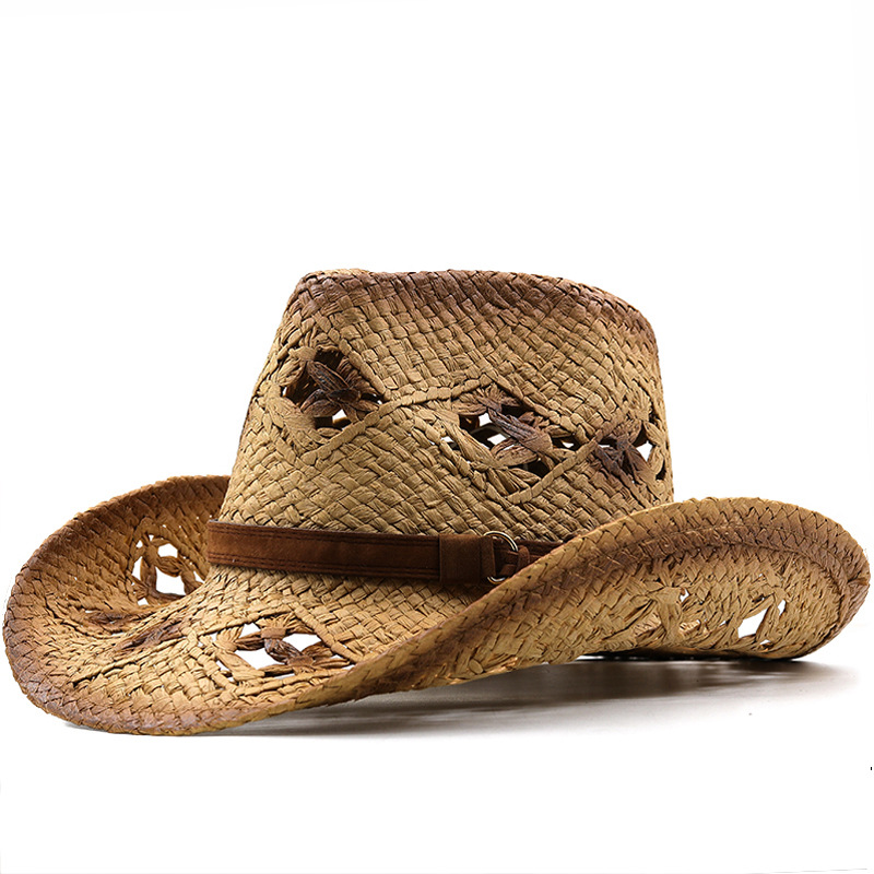 Raffia Straw Mens Hat Cowboy